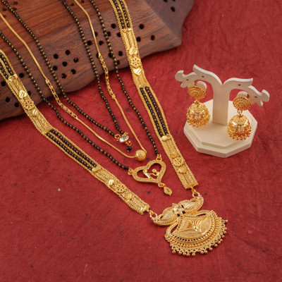 Divastri Brass Gold-plated Gold Jewellery Set(Pack of 4)