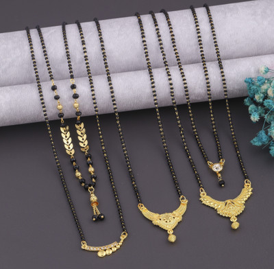 VEMISHTI Gold Mangalsutra For women Stylish Brass Mangalsutra Brass, Crystal Mangalsutra