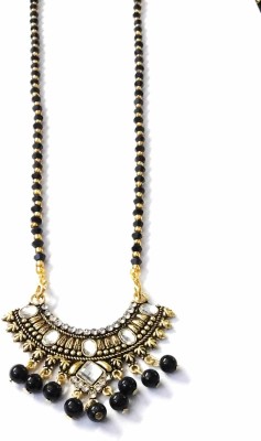 MANMORA Black golden pearl chain with pandent mangalsutra for girls|women (pack of 1) Mother of Pearl Mangalsutra