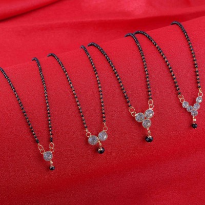 CLONEO Diamond Mangalsutra Combo of 4 Mangalsutra (Chain Size: 18 Inch) Alloy Mangalsutra