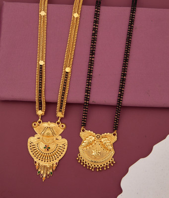 Siyajewelly bestseller Combo of 2 Traditional Brass, Crystal Mangalsutra