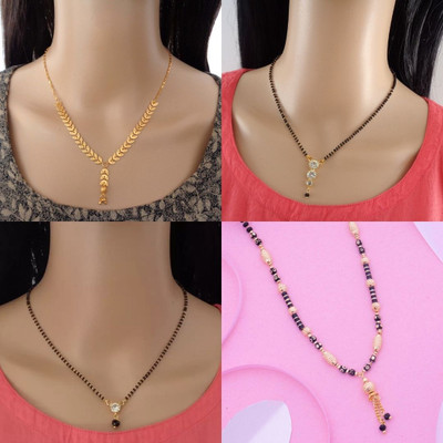 Dency Stylish jewellery Set Gold Mangalsutra Set For Women and Girls Alloy Mangalsutra