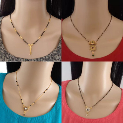 RAMDEV ART FASHION JEWELLERY Stylish Brass Gold Plated Mangalsutra For Women and Girls Brass Mangalsutra