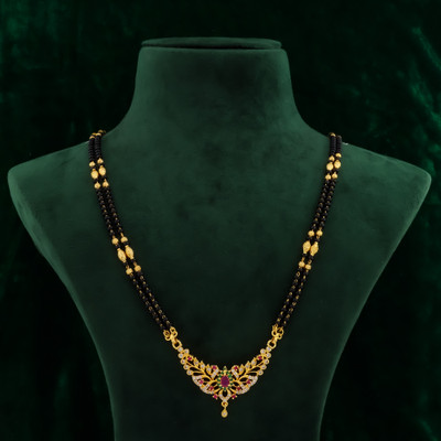 MAHIRA CREATION Traditional Gold Plated Diamond Mangalsutra for Women Brass Mangalsutra