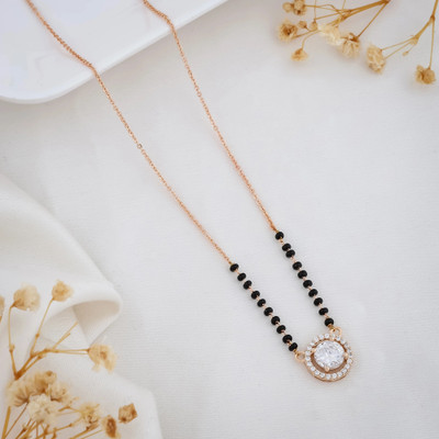 jiyajewels pink daimond mangalsutra Brass Mangalsutra