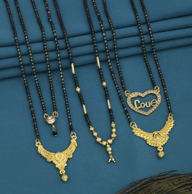 VEMISHTI Gold Mangalsutra For women Stylish Brass Mangalsutra Brass, Crystal Mangalsutra