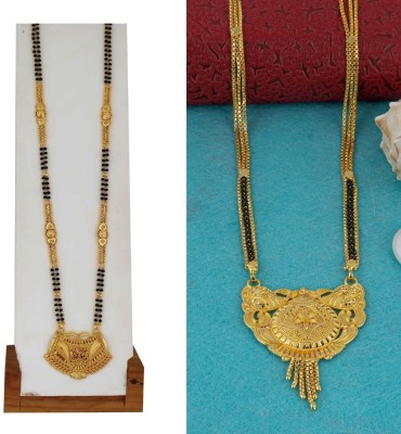 RAMDEV ART FASHION JEWELLERY ( Pack of 2 ) Gold Plated Mangalsutra Set For Women Brass Mangalsutra