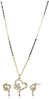 Anamya Alloy Gold-plated Black Jewellery Set(Pack of 1)