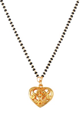 TAP Fashion Traditional Stylish Gold Plated Heart shaped Pendant Mangalsutra for Women Brass Mangalsutra