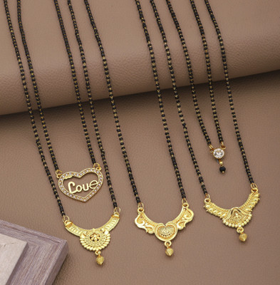 VEMISHTI Gold Mangalsutra For women Stylish Brass Mangalsutra Brass, Crystal Mangalsutra