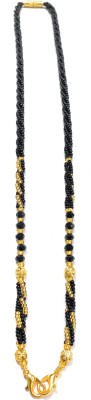 MALAWALA Mangalsutra-Handmade Gold Plated With Crystal Black And Gold Beads For Woman Crystal Mangalsutra