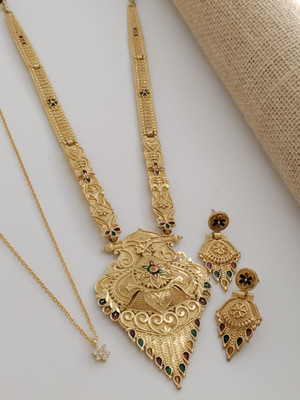 Bhagavati creation Brass Gold-plated Gold Jewellery Set(Pack of 2)