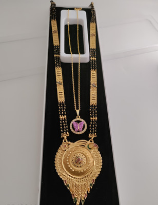 Rohit Fashion Trending Micro Gold Plated Matte Mangalsutra With Pendant Set for Daily Wear Brass Mangalsutra