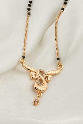MAME CREATION Traditional Gold Plated AD Diamond Mangalsutra for Women Alloy Mangalsutra
