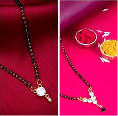 Arti creations Bollywood Celebrity Gold Plated Chain Pendant Mangalsutra Alloy, Stone Mangalsutra