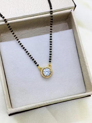 DIVINOOR Beautiful & Trending Design Pendant with 18 Inch Mangalsutra for Women Alloy Tanmaniya