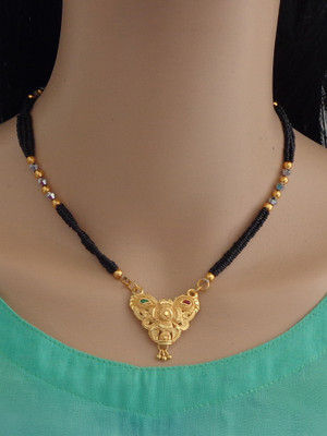 RAMDEV ART FASHION JEWELLERY Designer and Stylish Brass Gold Plated mangalsutra For Women Brass Mangalsutra