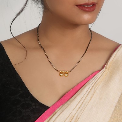 GIVA 925 Silver Golden Mangalsutra for Women Sterling Silver Mangalsutra