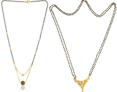 HEM RUPA Simple Elegant Gold Black Mangalsutra Alloy Mangalsutra