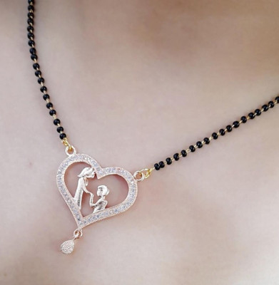 PUSHPA JWELS designer and stylish heart love Brass Mangalsutra and tanmaniya Brass Mangalsutra