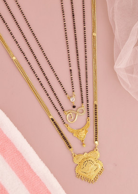 VATSART bestseller combo of 4 Brass Mangalsutra