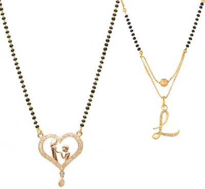 Pihoo Enterprise COMBO L alphabet& Love propose (M) Alloy Mangalsutra