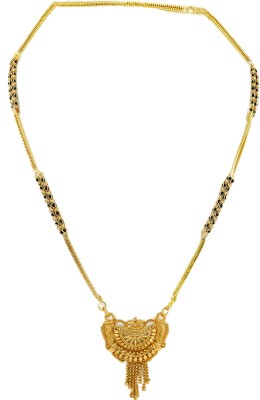 SHANKH-KRIVA Most Popular Artistic Design Women's Pride Alloy Gold Plated Mangalsutra-10042 Metal Mangalsutra