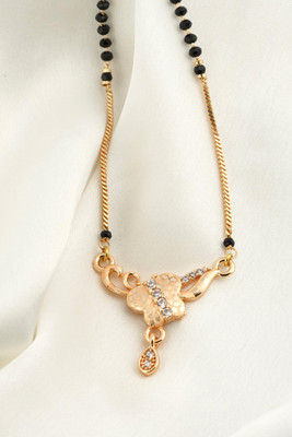 MAME CREATION Traditional Gold Plated AD Diamond Mangalsutra for Women Alloy Mangalsutra