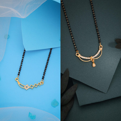 Alasca 2 PCS gold-plated Mangalsutra for Women Brass Mangalsutra