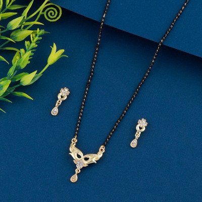 NM CREATION Alloy Gold-plated Gold, Black Jewellery Set(Pack of 1)