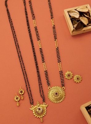 Pradarshan Alloy Gold-plated Gold, Black Jewellery Set(Pack of 1)