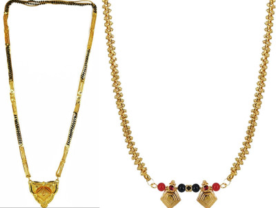 HEM RUPA Simple Elegant Gold Black Mangalsutra Alloy Mangalsutra