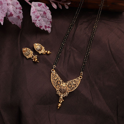 Anika's Creation Brass Gold-plated Gold Jewellery Set(Pack of 3)