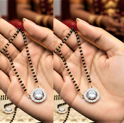 Charms Captivating One Stone Diamond Mangalsutra Alloy Mangalsutra