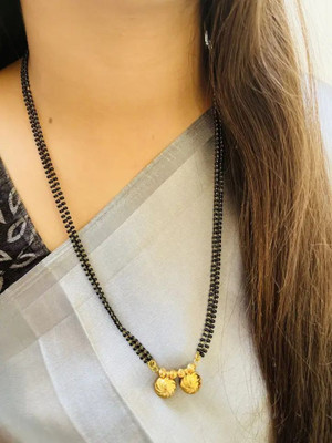 MPJewel Vati Black Bead Long (30 inch) Brass Mangalsutra