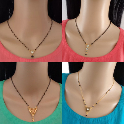 RAMDEV ART FASHION JEWELLERY Stylish Brass Gold Plated Mangalsutra For Women and Girls Brass Mangalsutra