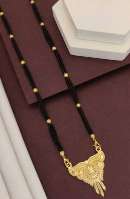 Roxique 24' INCH 1 GRAM GOLD PLETED MANGALSUTRA FOR WOMEN & GIRLS. Brass Mangalsutra