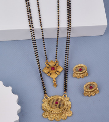wuzela Alloy Gold-plated Gold Jewellery Set(Pack of 2)