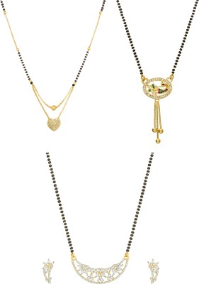 Vermont Brass Gold-plated Black, Gold Jewellery Set(Pack of 1)