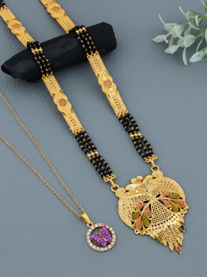 Rohit Fashion Modern Mangalsutra Traditional Mangalsutra Collection With Butterfly Pendant Set Brass Mangalsutra