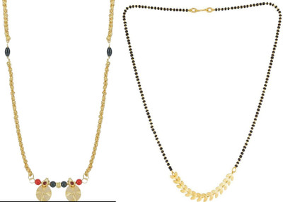HEM RUPA Simple Elegant Gold Black Mangalsutra Alloy Mangalsutra
