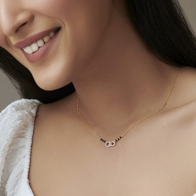 Temora American Diamond Mangalsutra Combo Brass Mangalsutra