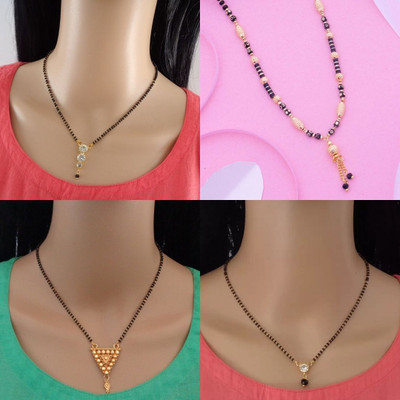 Dency Latest Stylish Jewellery Gold Plated mangalsutra For Women Alloy Mangalsutra