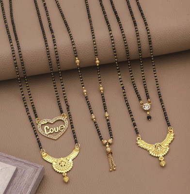 VEMISTHI Gold Mangalsutra For women Stylish Brass Mangalsutra Brass, Crystal Mangalsutra