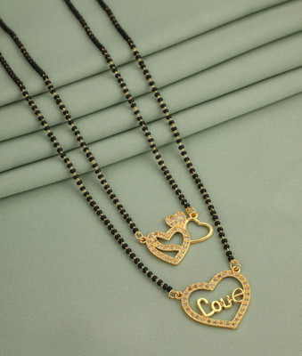 VEMISHTI Gold Mangalsutra For women Stylish Brass Mangalsutra Brass, Crystal Mangalsutra
