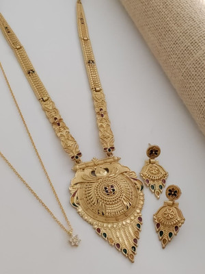 Bhagavati creation Brass Gold-plated Gold Jewellery Set(Pack of 2)