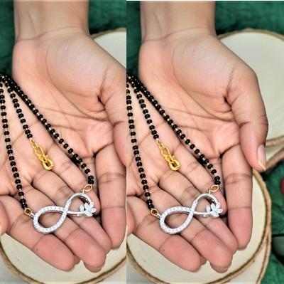 Charms Captivating One Stone Diamond Mangalsutra Alloy Mangalsutra