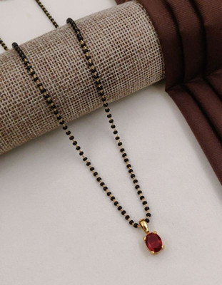 mahi creation Gold Round Diamond Mangalsutra For Women Alloy Mangalsutra