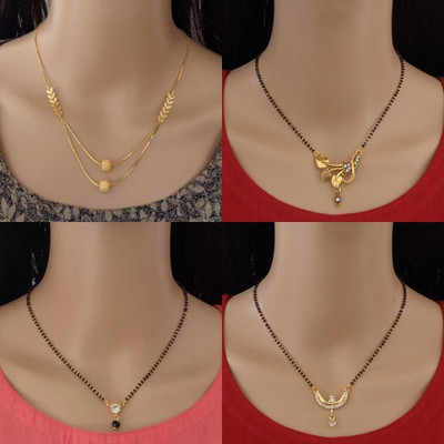 RAMDEV ART FASHION JEWELLERY Traditional Daily Wear Gold Plated Mangalsutra For Women Jewellery For Girls Alloy Mangalsutra