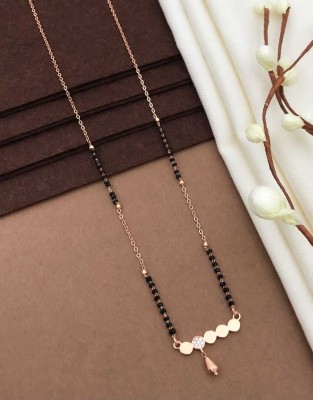 Shree Enterprise Shree Enterprise Round Shape Rose Gold 18 Inch Alloy Mangalsutra